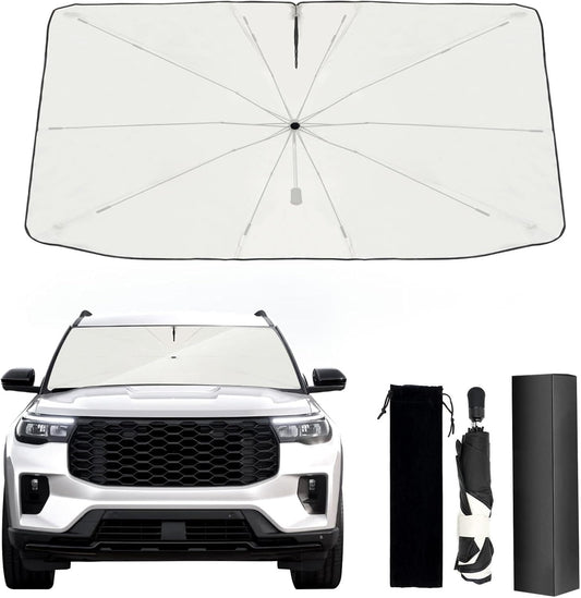 2020-2025 Upgraded for Ford Explorer Sunshade, Portable Foldable Sunshade Accessories, [Nano Ice Crystals Coating] UV Protection, Keeps Interior Cool (for Ford Explorer 2020-2025)