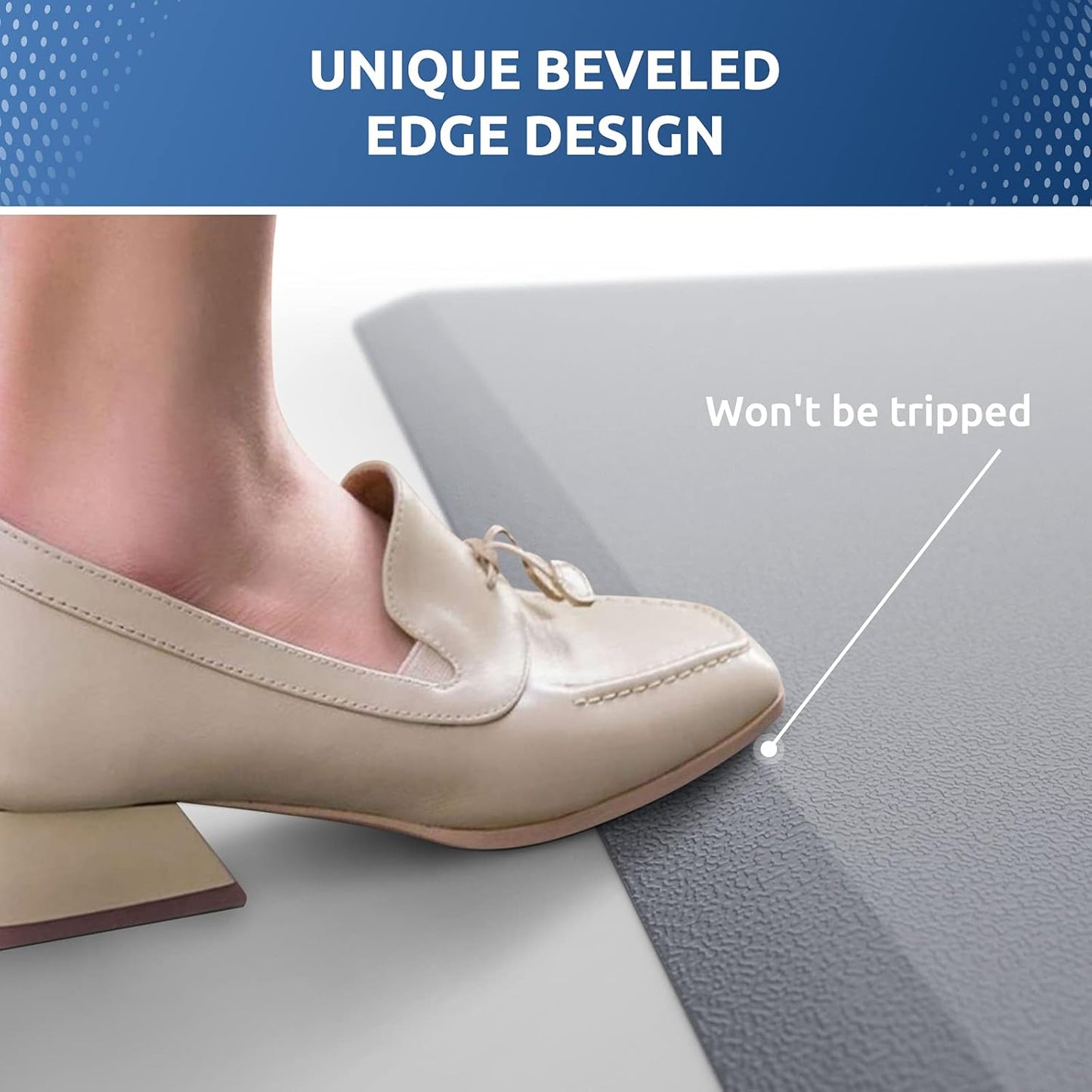 KitchenClouds Cushioned Anti Fatigue Kitchen Rug, 17.3"x60", Waterproof Non Slip, Standing Desk Mat, Comfort Floor Mat for Kitchen, House Sink, Office (Grey)