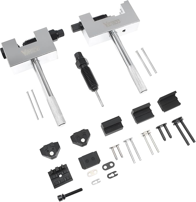 Engine Timing Chain Removal Installer Tool Kit, Camshaft Riveting Tool, Compatible with Mercedes Benz M271 M272 M273 M274 M276, with Carrying Case & Gloves