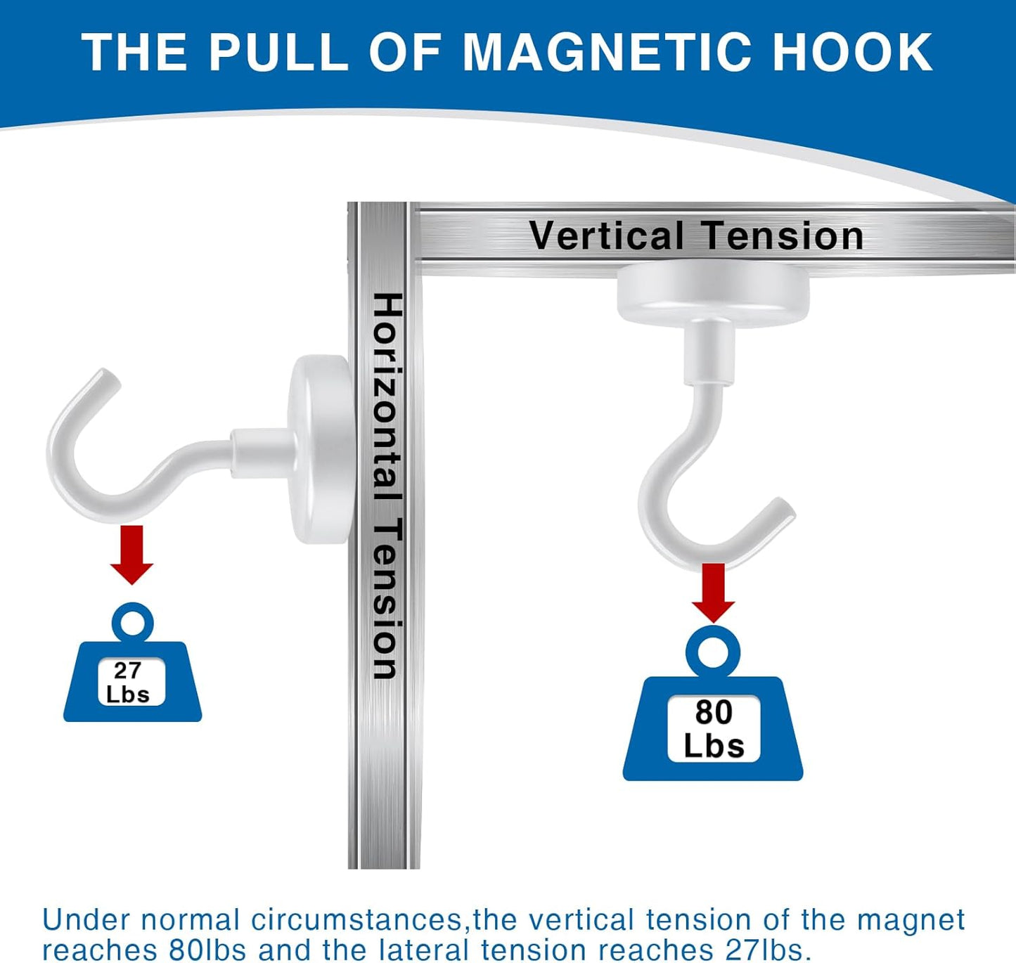 LOVIMAG Cruise Must Haves, 80Lb Magnet Hooks, White Cruise Magnets for Door, Cruise Door Magnets, Magnetic Hooks for Hanging-6Pack