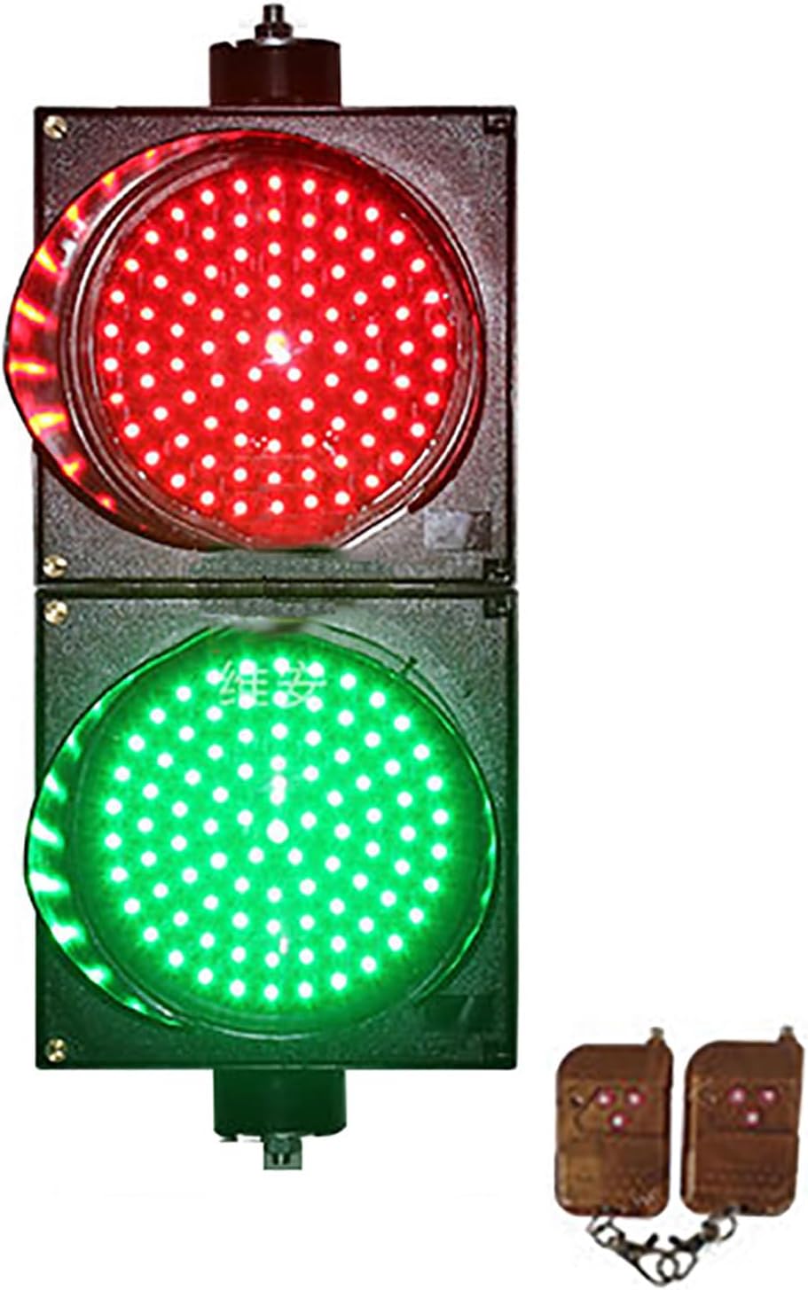 WilkSxyc Red/Green Traffic Stop Light, LED Traffic Light Lamp with Remote Control, 200mm/300mm Diameter Lens, Dock Bay Indicator Warning Light, Industrial LED Traffic Stop Light ( Color : 300mm/12in ,