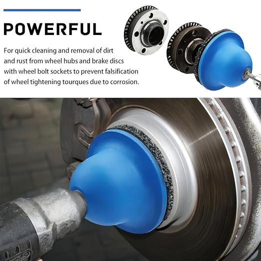 Wheel Hub Grinder Cleaning Tool, 6 inch Wheel Hub Cleaner Resurfacing Kit, Universal Hub Rim Rust Removal Tool with 1/2" Drill Adapter and 2 Pcs Grinding Discs - for Car, Caravan, SUV, Truck