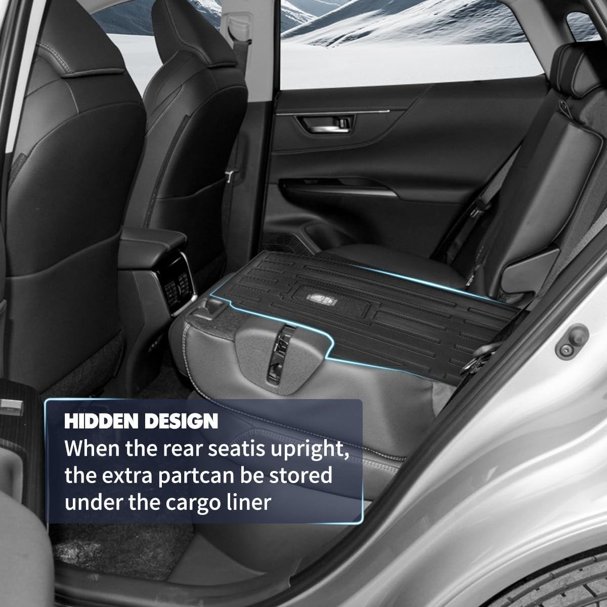 All-Weather Floor Mat Fit for 2021-2025 T-oyota Venza Backrest Mat Cargo Liner, Rear Seat Back Cargo Cover Protector Rubber Cargo Trunk Floor Mat for Toyota Venza Accessories 2021-2024 2025 (Full Set)