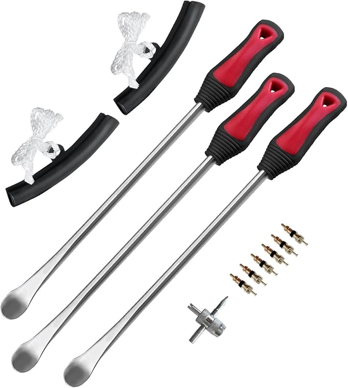 ROTATION Tire Lever Iron Tool Kit, 14.5 inch Steel, Professional Tire Changing Tools for Motorcycle, Dirt Bike, Lawn Mower | 6-Piece Set