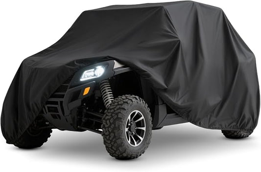 XYZCTEM UTV Cover Lightweight Waterproof Outdoor 2-3 Seater, Compatible with Honda Suzuki Pioneer Accessories, Fit for 114" x 65" x 75" Polaris Ranger, RZR and Can-am Commander Protects UTV from Rain