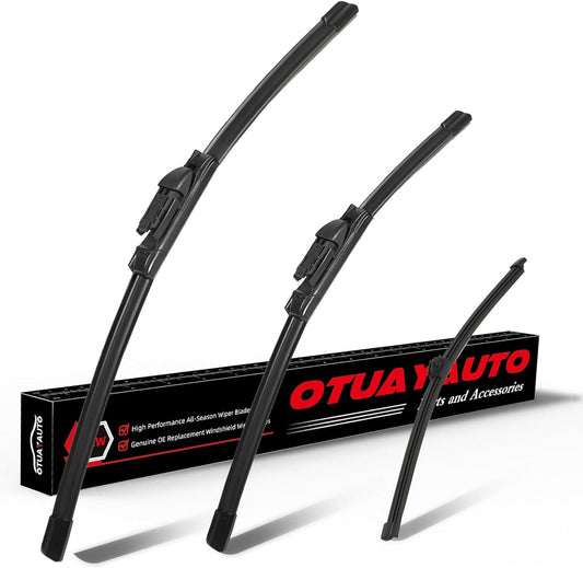 OTUAYAUTO Windshield Wiper Blades - Replacement for Audi Q5 2009-2017,SQ5 2014-2017,RS Q3 2021-2022, Front and Rear Wipers Set, Top Lock - 24"+20"+13" (Pack of 3)