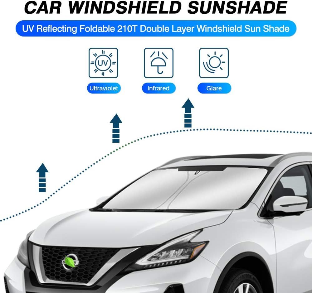 KUST Custom Fit Windshield Sun Shade for Nissan Murano Accessories 2015-2024 Sunshade Sun Visor Protector Foldable Blocks UV Rays Keep Your Car Cooler