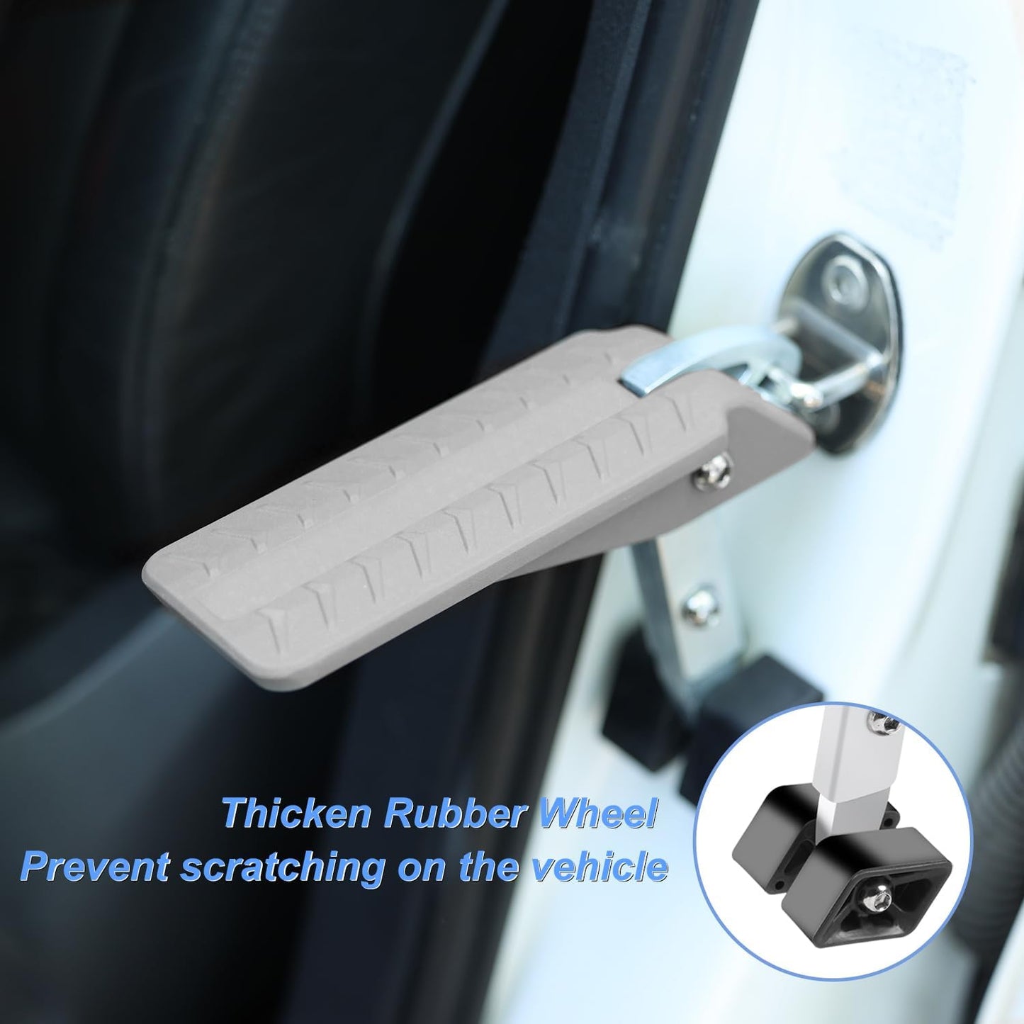 COWVIE Foldable Car Door Step Stand Pedal - Access to Vehicle's Roof Both Feet Wider Stand Pedal for Most SUV Truck Jeep, Max Load 400 Lbs