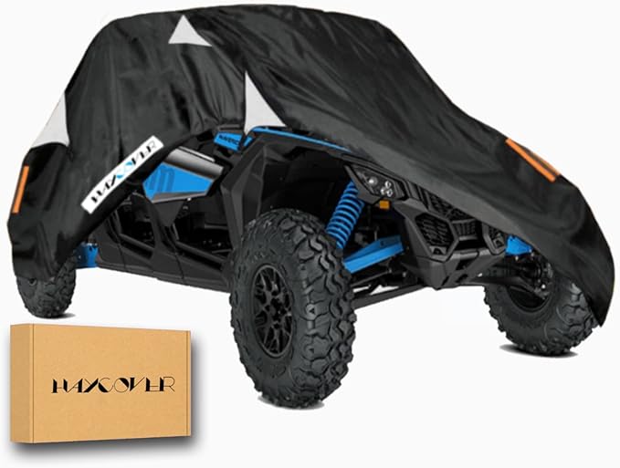 Waterproof UTV Cover,Heavy Duty Black Oxford Cloth Protection Covers UTV Accessories for Polaris RZR Pro R 4 Can-Am Maverick X3 Max Arctic Cat Prowler Pro 4-6 Seater Covers