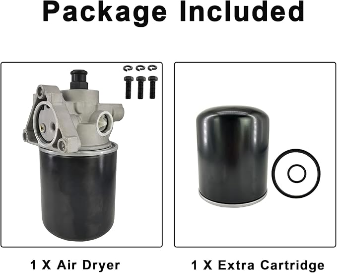 800887 Air Brake Dryer Assembly 12V with Desiccant Cartridge Kit Fit for Freightliner Peterbilt Kenworth Trucks