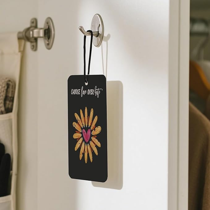 'Choose Love Over Hate' Floral Car Air Fresheners - Inspirational Quotes & Colorful Flower Designs, 4 - Pack Ideal Decor & Gift for Positivity Seekers, for Car, Closet & Home