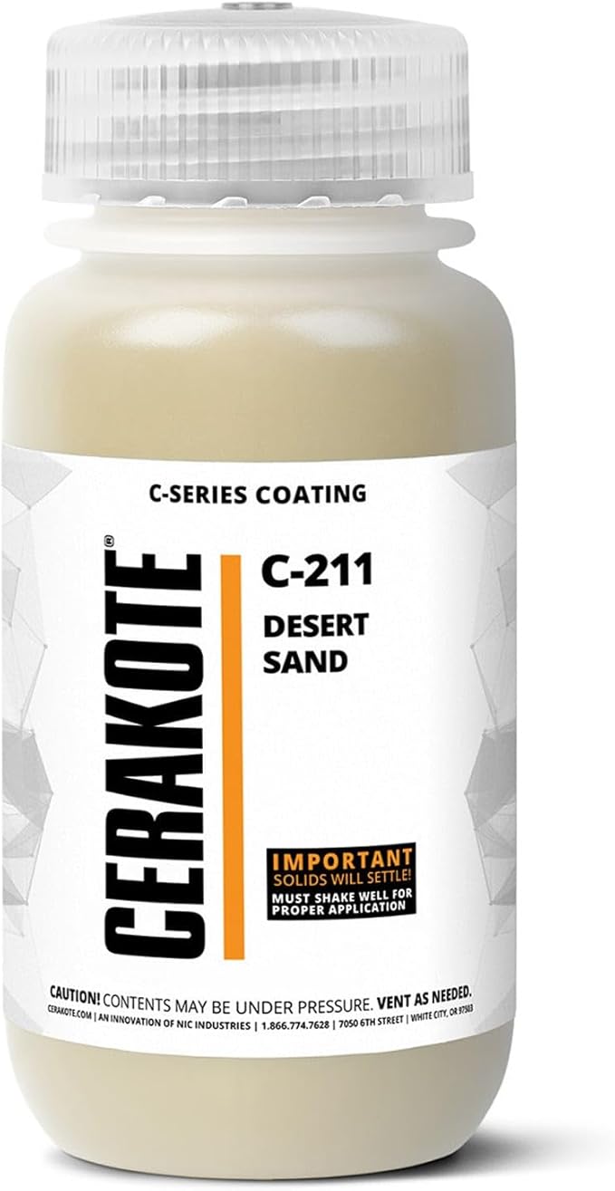 CERAKOTE® ( AIR CURE C-SERIES DESERT SAND [ 32oz ] C-211Q Performance Ceramic Technology + Color on All- Metals, Polymers + More