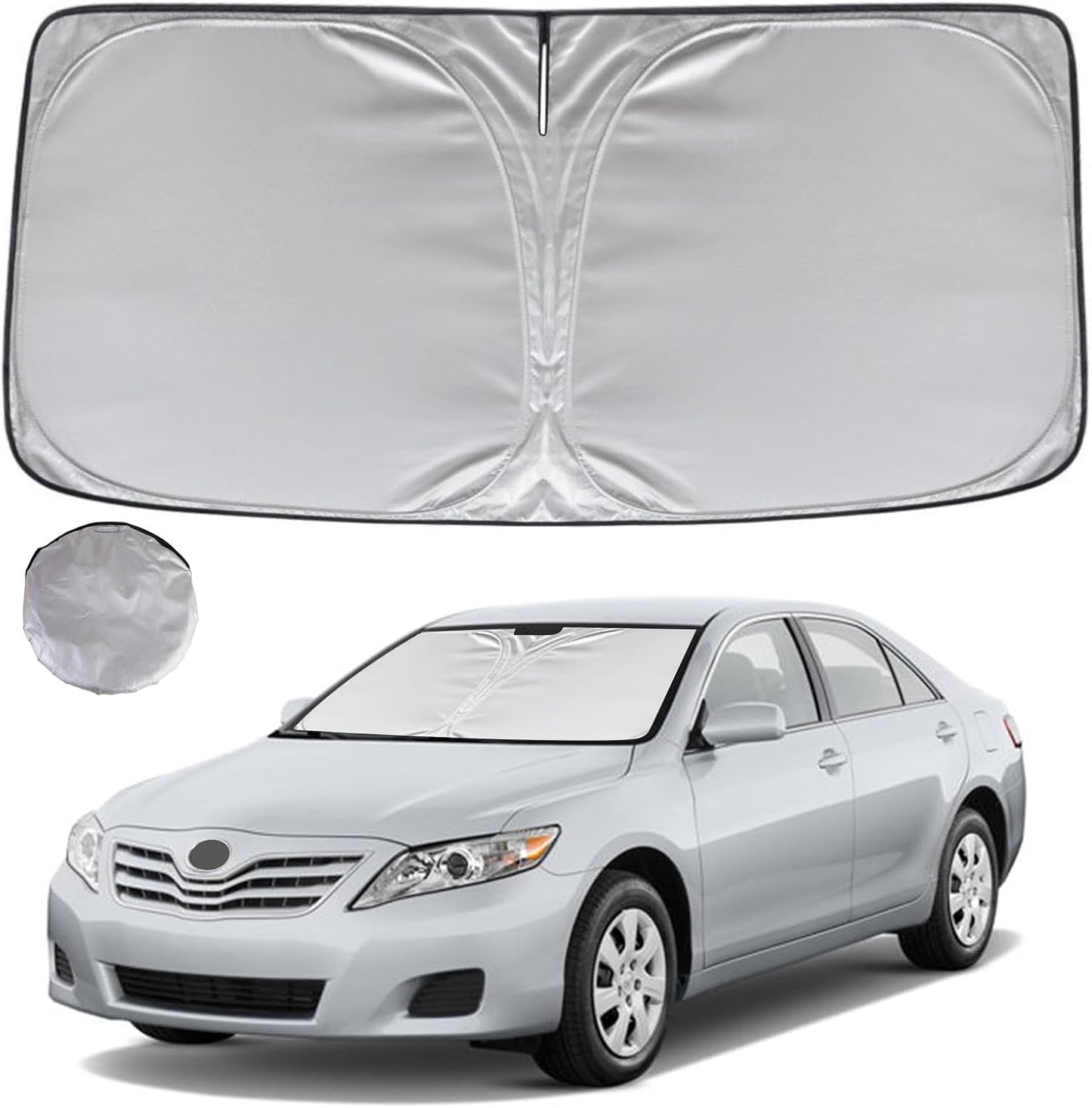 KAYZT Windshield Sun Shade for 2007-2011 Toyota Camry Foldable Sunshade Front Window Custom Fit Car Accessories