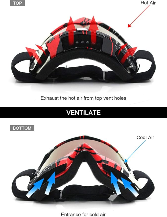 SPOSUNE Dirt Bike ATV Goggles UV400 Motorcycle Goggles for Men Women Youth Motocross Riding Goggles Windproof Dustproof