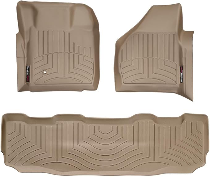 Weathertech Custom Fit FloorLiners for Ford Super Duty - 1st & 2nd Row (451201-450022), Tan