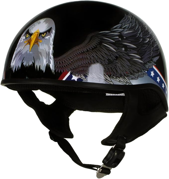 Hot Leathers Advanced Motorcycle DOT Skull Cap Classic Half Helmets Biker HLT