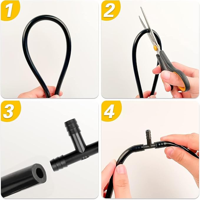 Silicone Vacuum Tubing Hose 6.6 FT 6PCS With Vacuum Connector 12 Sizes 128PCS, 1/8" 5/32" 3/16" 1/4" 5/16" 3/8" ID High Performance 130PSI, Engine Automotive Vacuum Silicone Hose Line Kits
