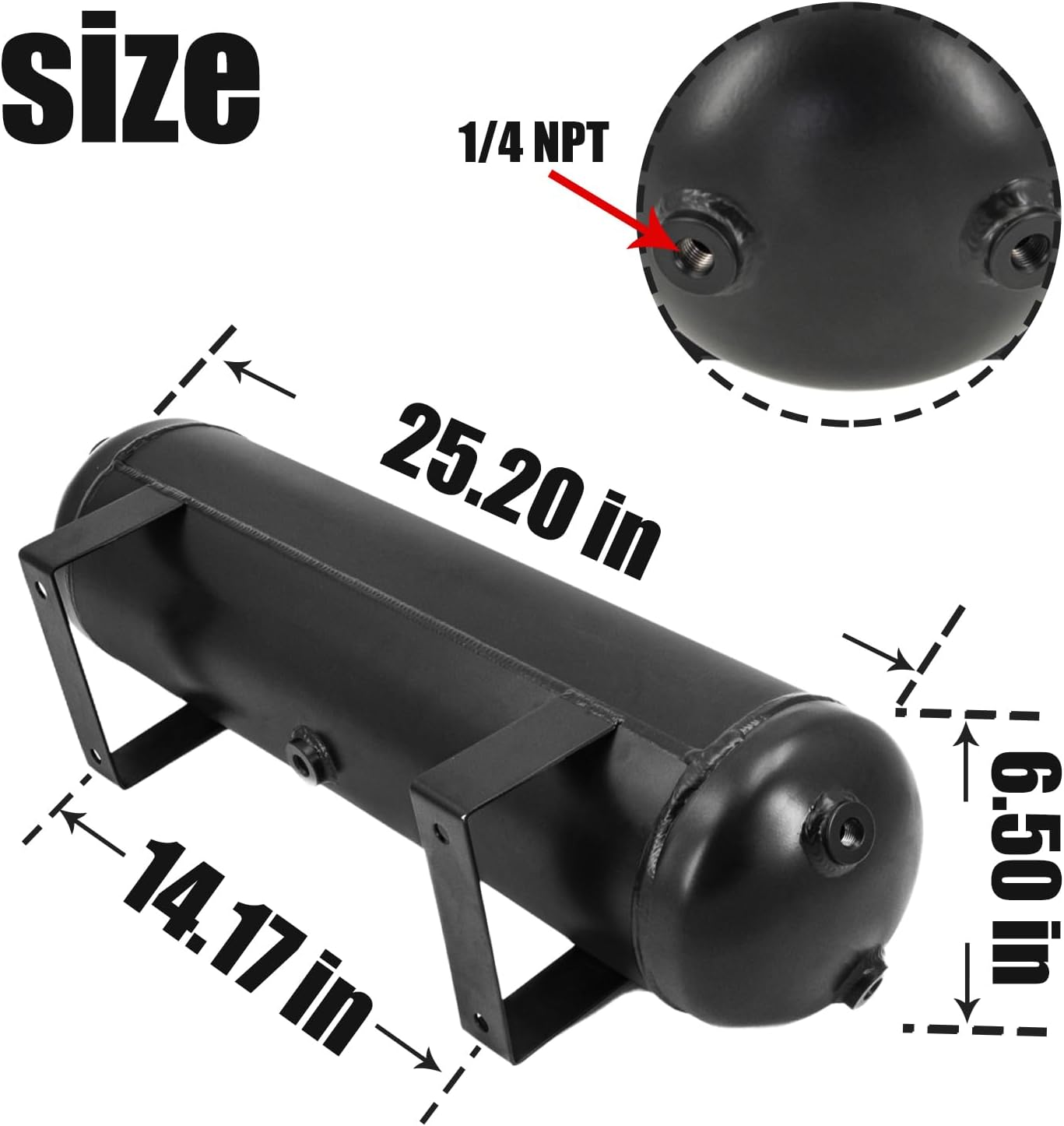 4 Gallon Air Tank for Suspension/Air Ride/Bag/Car Train Truck Horn 15 Liter Compressed Air Storage Tank Air Ride Receiver Tank