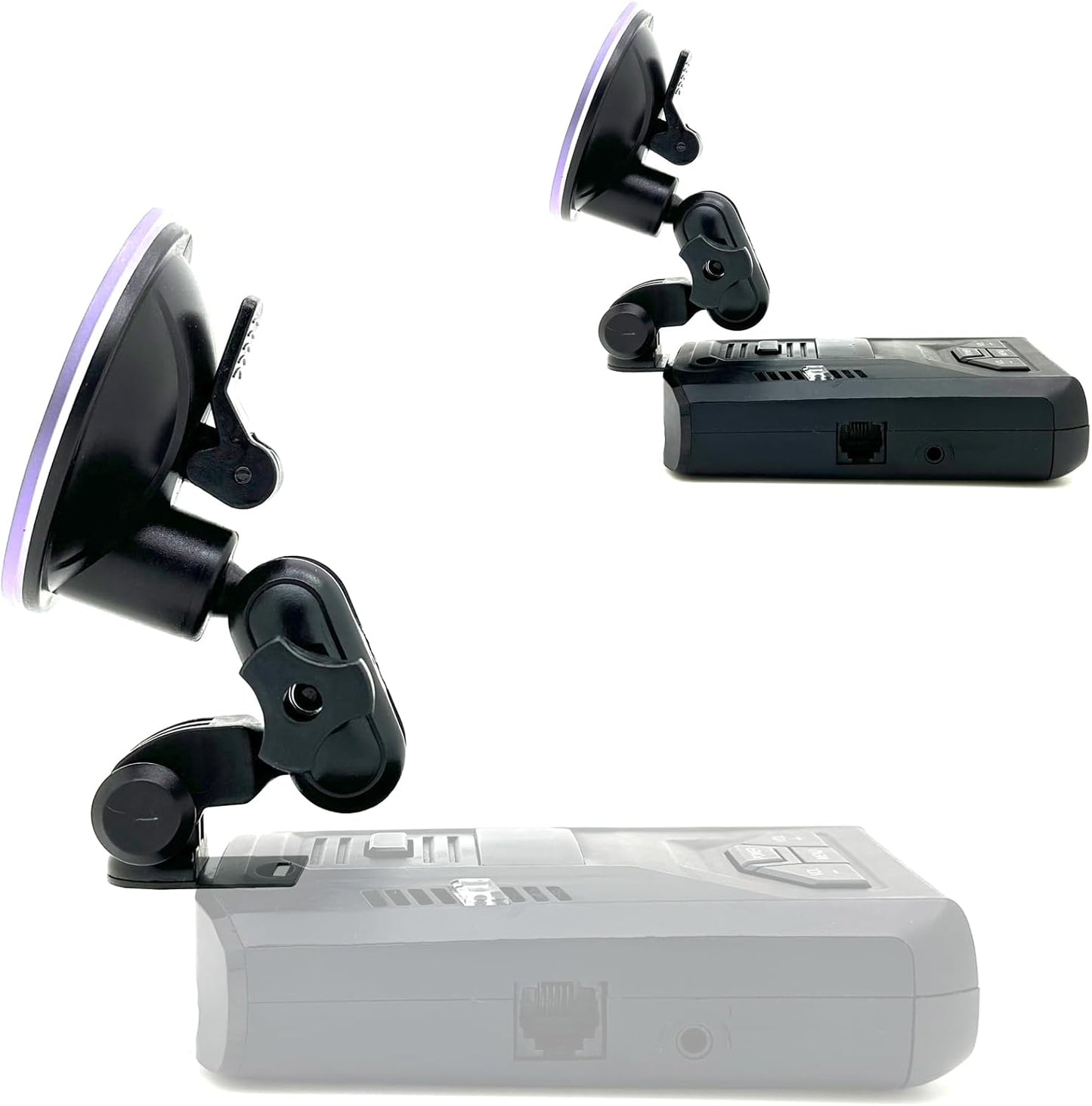Ehnanced Dual Ball Joint Adjust Suction Cup Bracket Compatible for UNIDEN R1 R2 R3 R4 R7 R8 R9 DFR3 DFR6 DFR7 DFR8 DFR9 Radar Detector