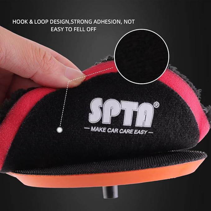 SPTA Microfiber Polishing Pad, 2Pcs 5Inch 125mm Pads Microfiber Cutting Disc Finishing Disc with Hook & Loop Backing for Car Buffer Polisher Cutting Buffing Waxing and Polishing