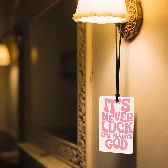 Christian air freshener for car 4Pcs, bow and jesus Hanging Scents for Car Lovers, Bible Quote Gift Air Freshener Hanging in Car Wardrobe Drawer or Book.