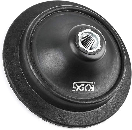 SGCB 5” RO Rotary Flexible Backing Plate, Hoop-and-Loop Face 5/8” Thread PU Soft Backing Pad Used On Rotary Polisher Sander for Sanding Polishing Buffing Finishing