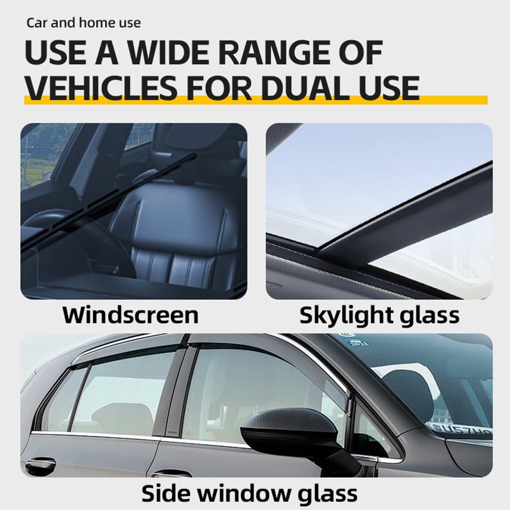 Bianca Glass Polishing Liquid D1, Bomini Car Glass Polishing Compound Windshield Cleaner Glass Oil Film Remover, Anti-Fog Hydrophobic Coating Spray, Scratches, Wiper Marks & Oil Film with Sponge