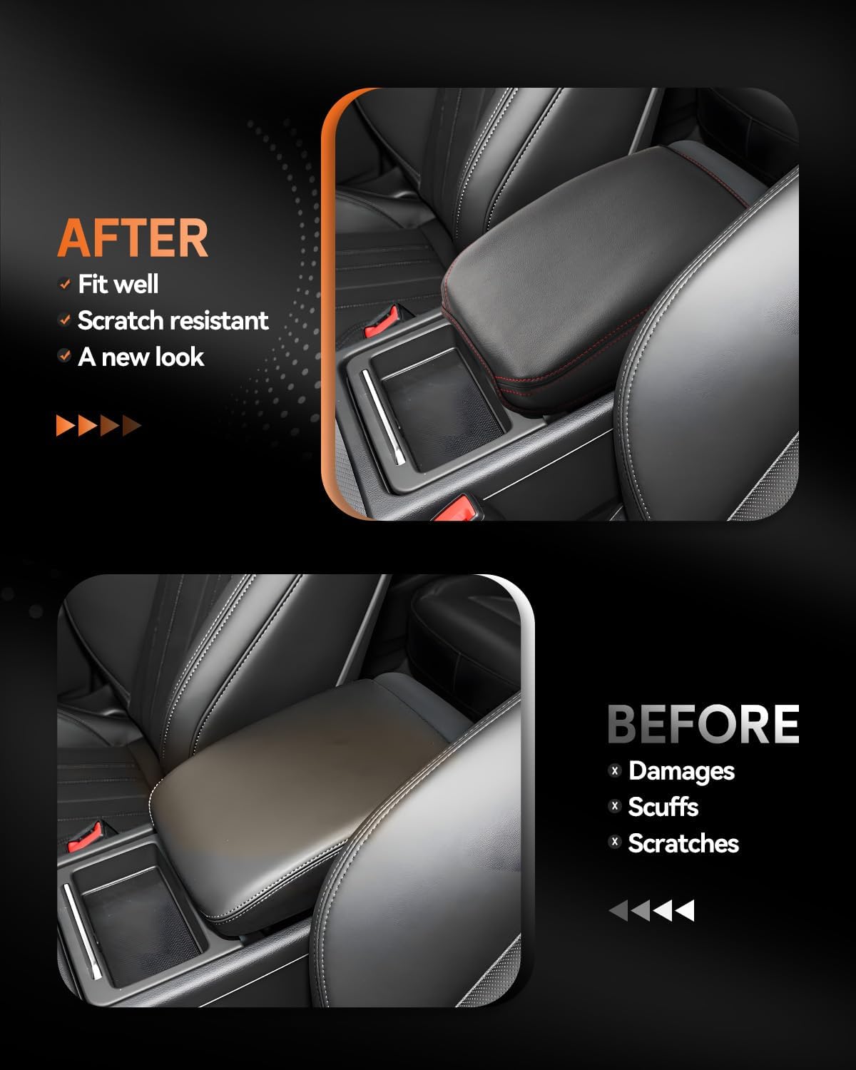 CDEFG for 2020-2025 Audi Q5 Center Console Cover Armrest Cover for Q5 2020 2021 2022 2023 2024 2025 Accessories Console Arm Rest Protector