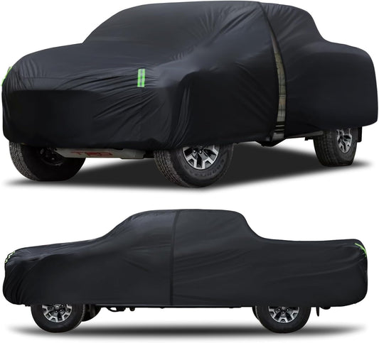 Car Cover Waterproof All Weather Full Outdoor Pickup Truck Cover Rain UV Protection, Size T1 Universal Fit for Ford Ranger/F150 Chevy C10 S10,Nissan Frontier,ect.(Fit Truck Length UP to 220inch)