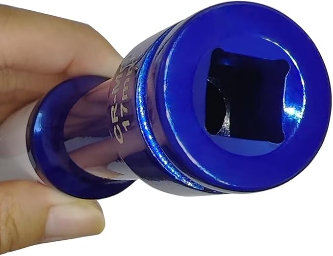17mm 1/2" Extra-Long Thin Wall Wheel Protector Impact Deep Socket, Impact Drive Lug Nut Socket, Non-Marring Lug Nut Hand Repair Removal Tool