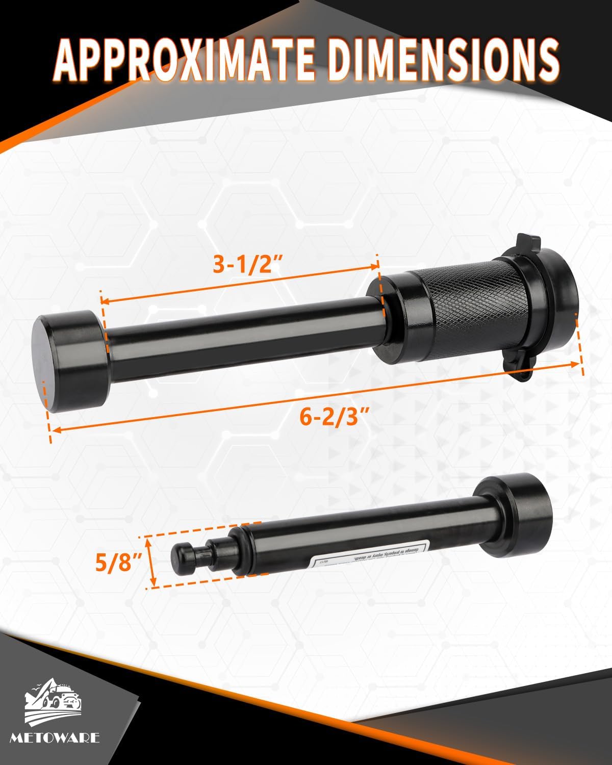 METOWARE Trailer Hitch Lock Hitch Receiver Lock Fits Class III IV and 2" 2-1/2" Receiver with 5/8" Dia 3-1/2” Long Pin and 8 Anti-Rattle Rubber O-Rings, for Trailer Truck Car Boat (1 Pack)