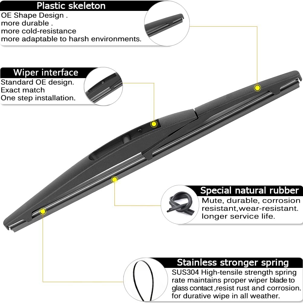 AUTOBOO 24"+19" Windshield Wipers Blades Replacement for Honda CRV CR-V 2023 2024 2025 with 10 Inch Rear Wiper Blade -Original Factory Quality (Pack of 3)