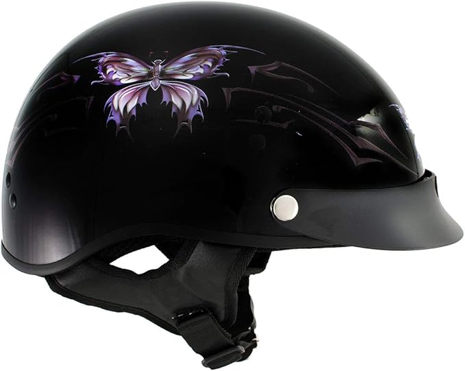 Hot Leathers Advanced Motorcycle DOT Skull Cap Classic Half Helmets Biker HLT