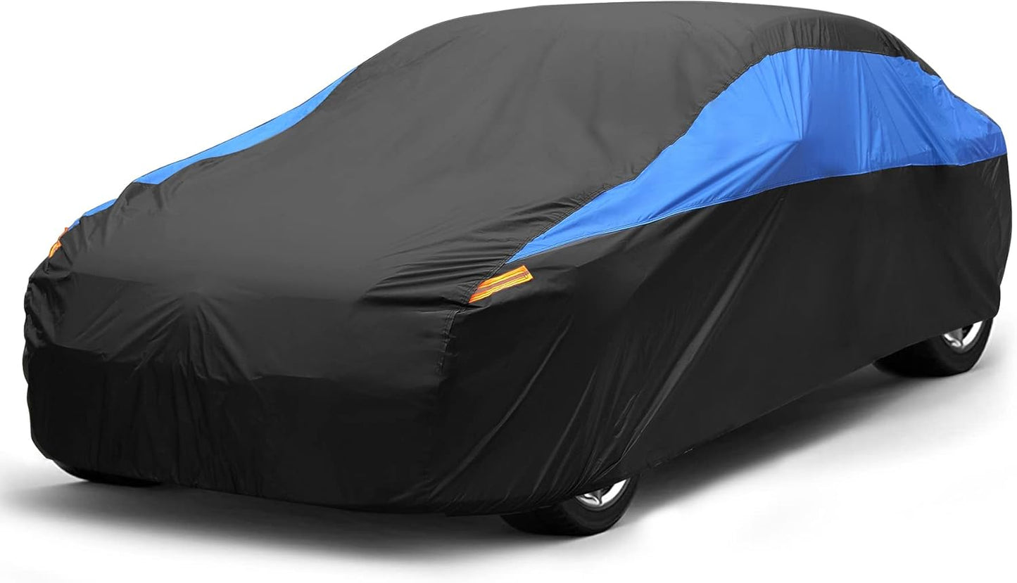 SUV Car Cover Hatchback Cover Waterproof All Weather, Outdoor Car Covers for Automobiles with Zipper Door, Hail UV Snow Wind Protection, Car Cover, Fit SUV Jeep-Length (up to 181")