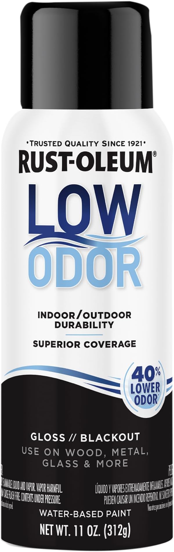 Rust-Oleum Low Odor Premium Spray Paint, 11 oz, Gloss Blackout