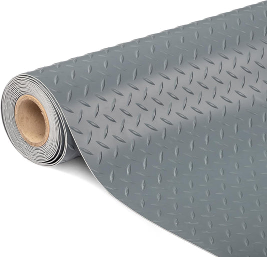 TUFFIOM 7.5x22 FT Garage Floor Mat, Thickened Diamond Plate PVC Garage Mats Flooring Roll for Under Car, Garage Parking Mats for Floor Large SUVs, MPV, Pickup Truck, RV