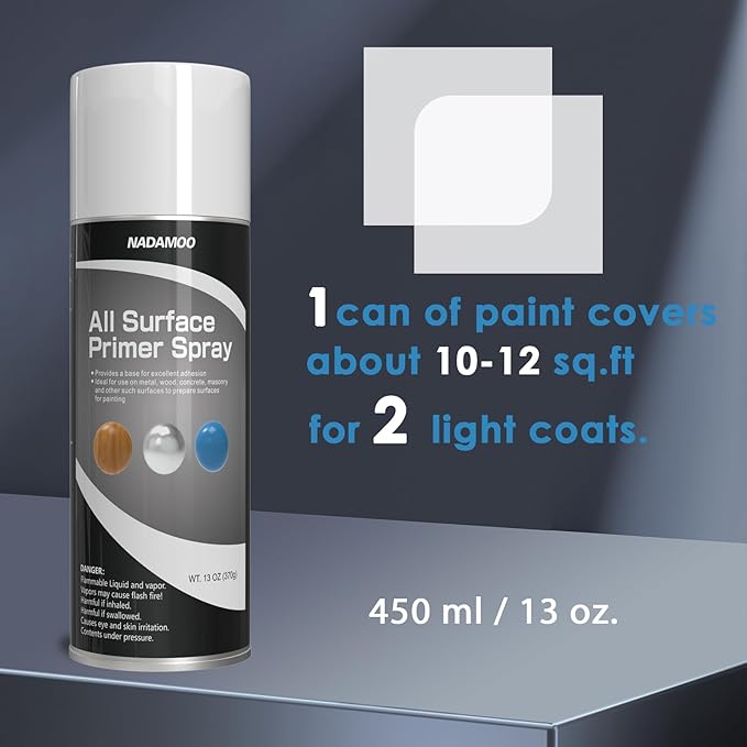 NADAMOO All Surface Primer Spray, White, 2 Cans