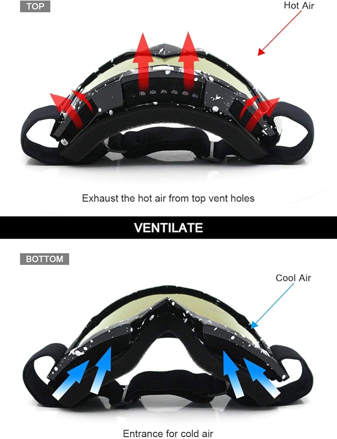 SPOSUNE Dirt Bike ATV Goggles UV400 Motorcycle Goggles for Men Women Youth Motocross Riding Goggles Windproof Dustproof