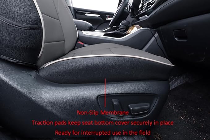 EKR Camry Seat Covers for Toyota Camry TRD 2020 2021 2022 2023 2024,Waterproof Truck Seat Cushion Protectors,Leather Car Seat Cover Full Set -Faux Leather (Black/Gray)