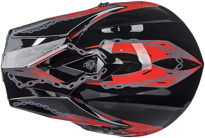 ILM Adult Dirt Bike Helmets Motocross ATV Dirtbike BMX MX Offroad Full Face Motorcycle Helmet, DOT Approved Model 128S (Red Black, Adult-Medium)