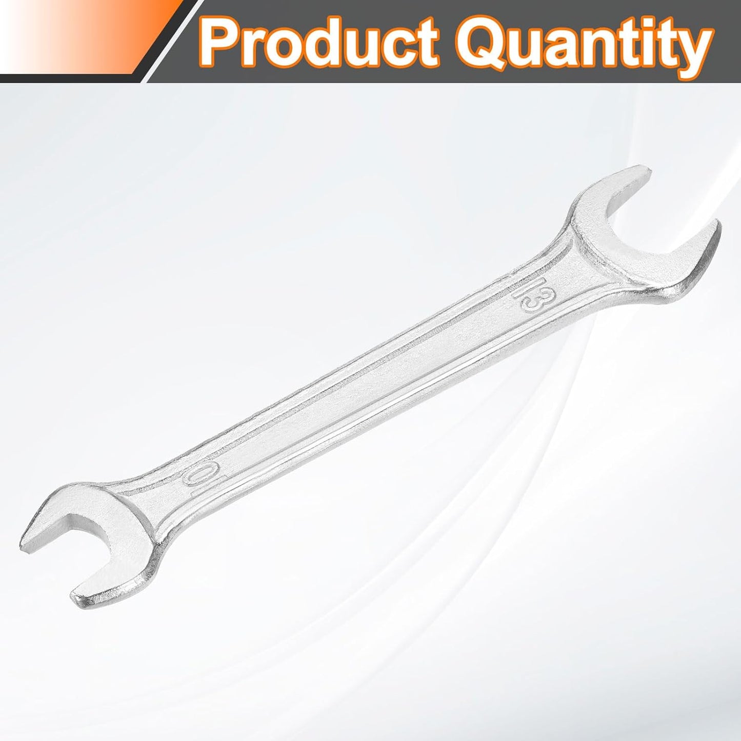 HARFINGTON Double Open End Wrench 10mm x 13mm Metric 15 Degree Offset Angle Small Flat Head Wrench Galvanizing Open Ended Spanner for Automotive Repair Furniture Assembly