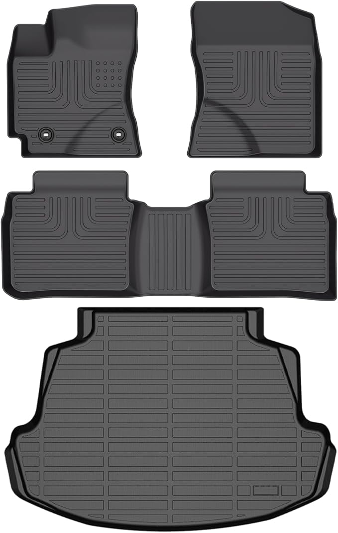AIPOIL® Floor Mats & Cargo Liner Set for 2014-2019 Toyota Corolla (Only Sedan) All Weather Protection TPE Anti-Slip Automotive Full Set Custom Car Mats Accessories - Black