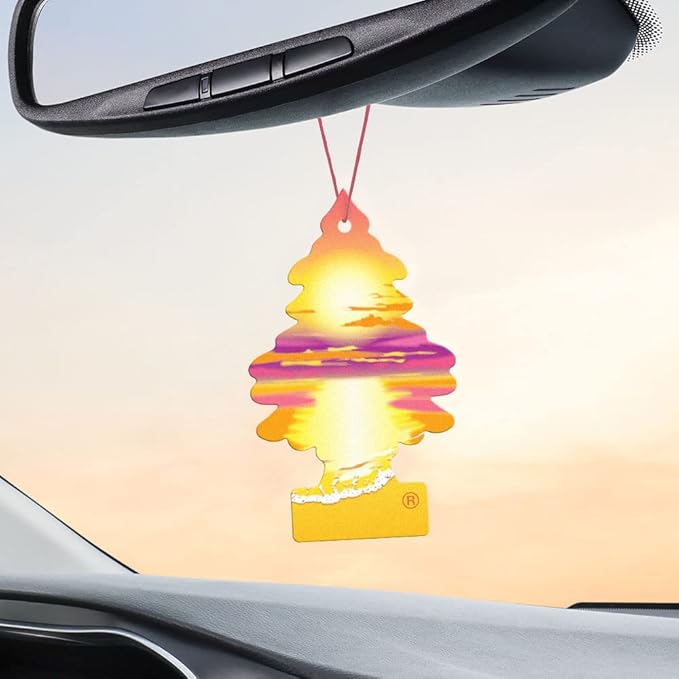 LITTLE TREES Car Air Freshener | Hanging Tree Provides Long Lasting Scent for Auto and Home | Sunset Beach, 24 Air Fresheners
