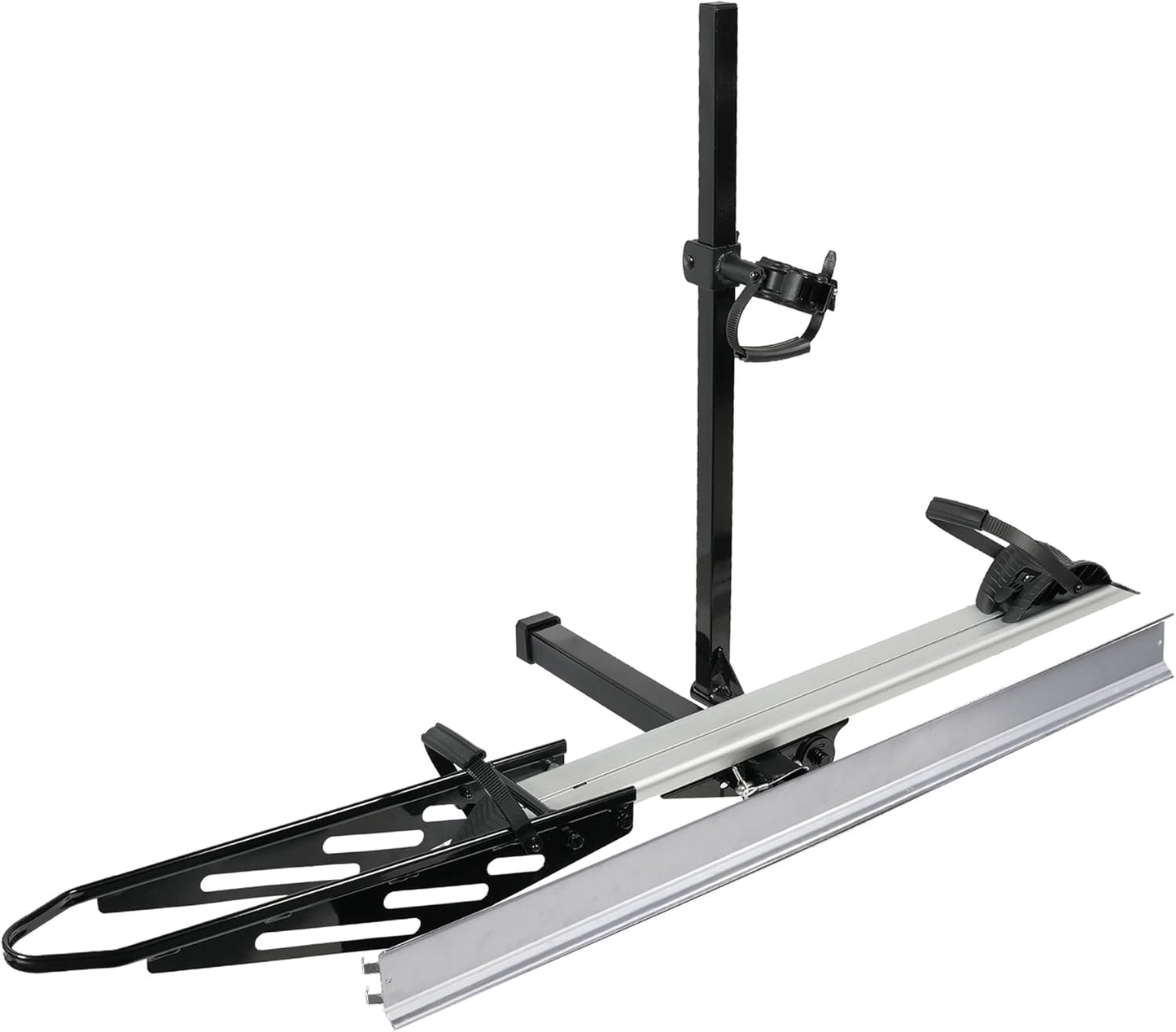 Rockland 1-Ebike Rack with Ramp,100 lbs Capacity, Single Hitch Mount Electric Bike Rack, Fits up to 5" Fat Tire Width and 50" Wheelbase, Ebike Carrier Rack for 2" Receiver for Cars SUVs Vans RVs