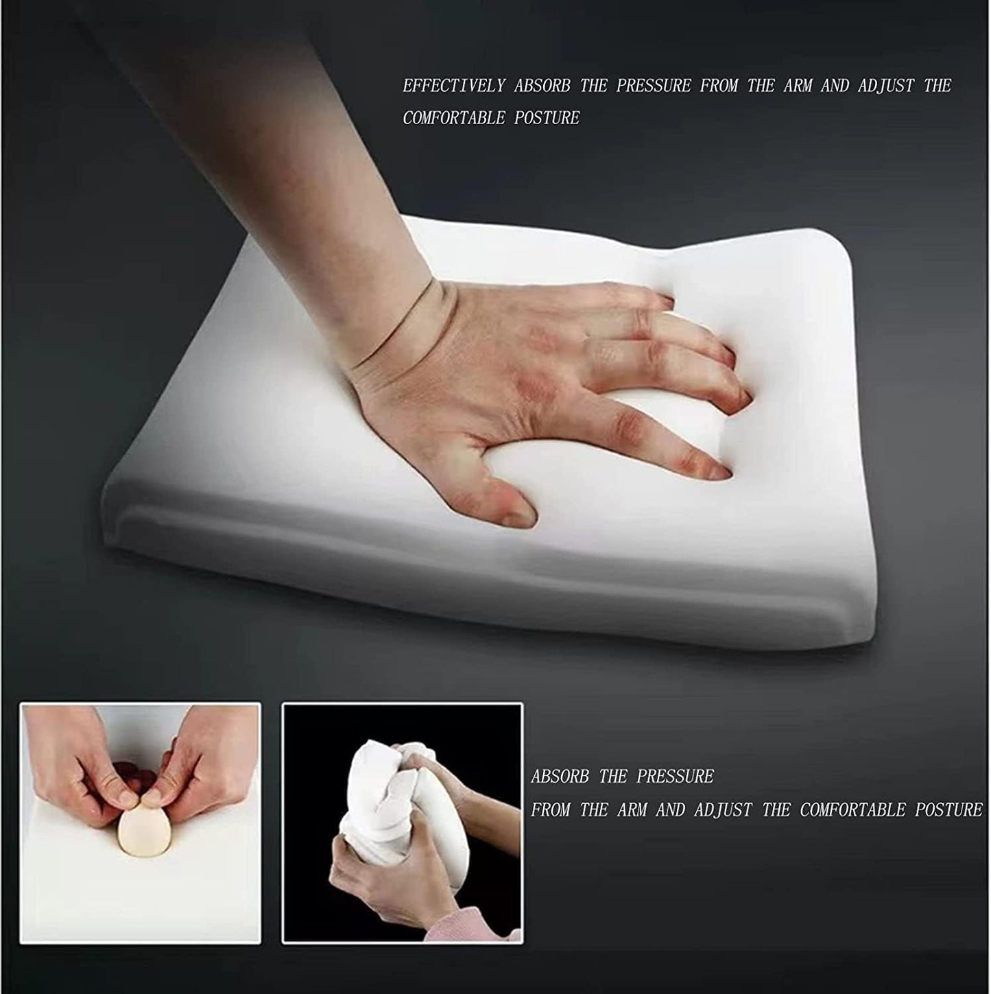 Car Center Console Cover, Memory Foam Car Armrest Cushion, Black Auto Arm Rest Pad, Leather Arm Rest Covering Car, Hand Rest Pillow for SUV/Truck/Vehicle (Black)