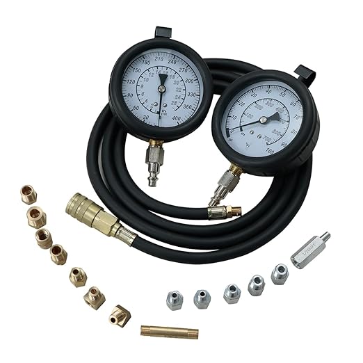 Master Engine and Transmission Oil Pressure Test Set – High and Low Pressure Gauges for Testing Transmission and Engine Pressure