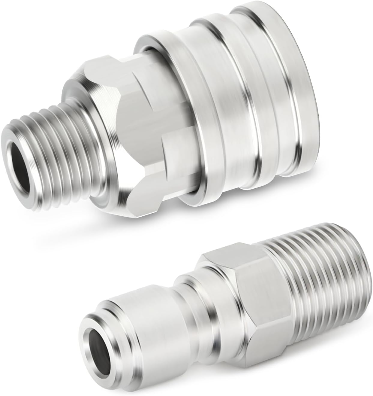 TAISHER 4PCS 304 Stainless Steel Pressure Washer Adapter Kit, Quick Connect Fittings，1/4" Male