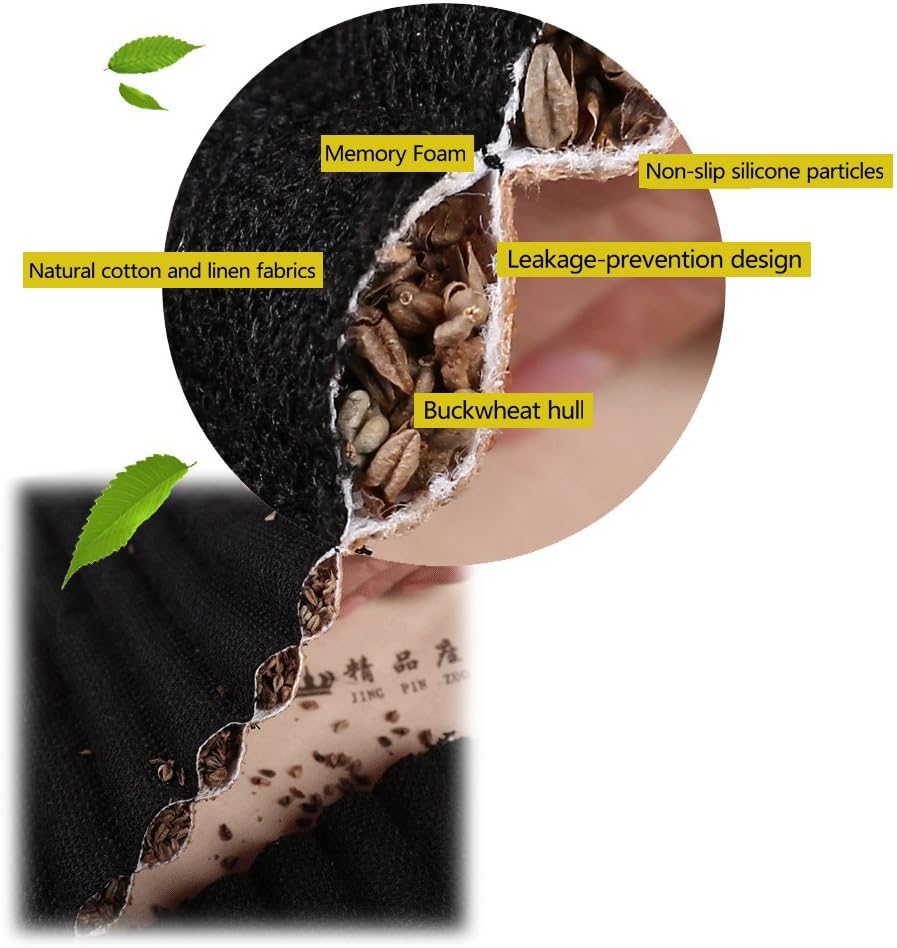 Car Seat Covers,Buckwheat Hulls Car Seat Cushion Covers Pad Mat,Ventilated Breathable Comfortable Interior Car Seat Protector, Anti-Skid Four Seasons General (1 Pack Gray)