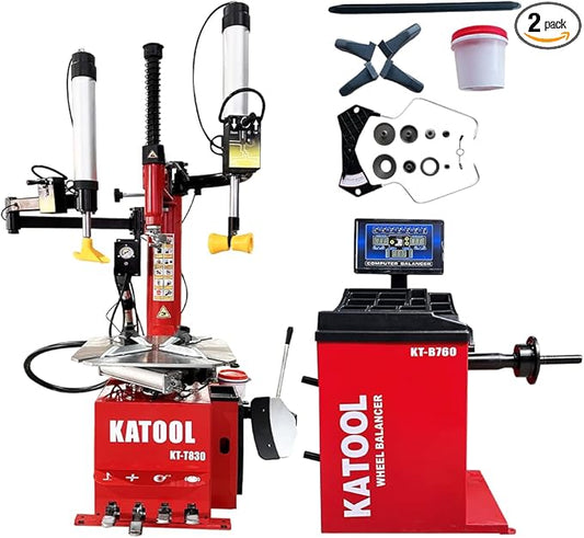 KATOOL 2.0 HP Motor Bead Blaster Tire Changer Machine Wheel Balancer Combo Tire Machine 24 Rim Wheel Tire Changer Wheel Changers