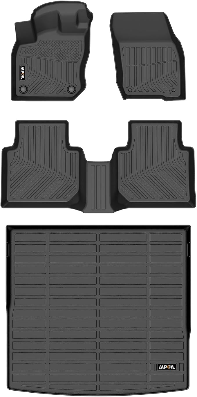 AIPOIL® Floor Mats & Cargo Liner Set for 2025 2026 VW Tiguan All Weather Protection TPE Anti-Slip Automotive Full Set Custom Car Mats Volkswagen Tiguan Accessories - Black